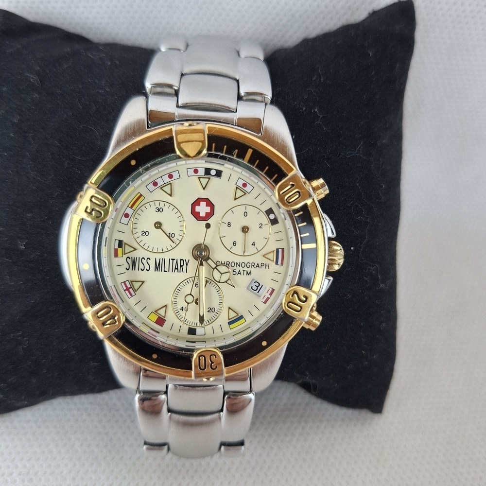 Vintage Original SWISS MILITARY 96702 Chronograph 5ATM Men's Watch